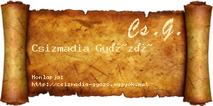 Csizmadia Győző névjegykártya